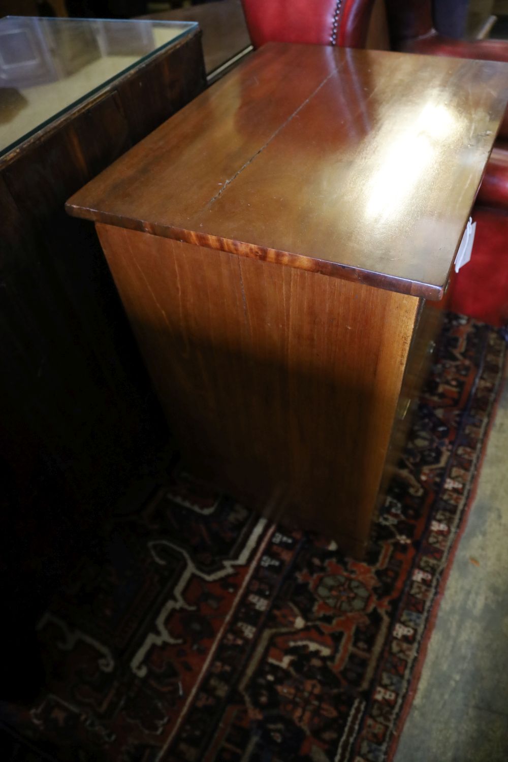 A George III mahogany night table (converted as a drinks cabinet), width 60cm, depth 45cm, height 76cm